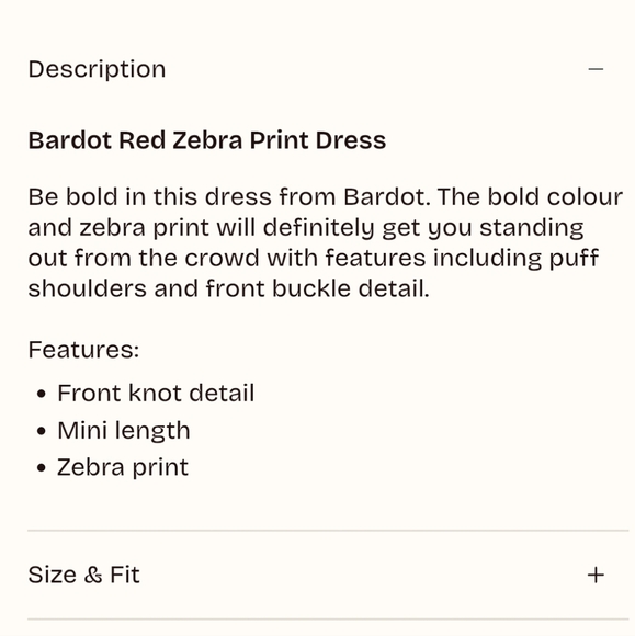 Bardot Red Animal Print VNeckline Long Sleeve Wrap Style Mini Dress Size US 6. - Picture 16 of 16